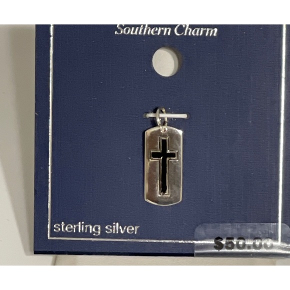Belk Silverworks Southern Charm Sterling Silver Cross Tag Charm - Picture 2 of 3